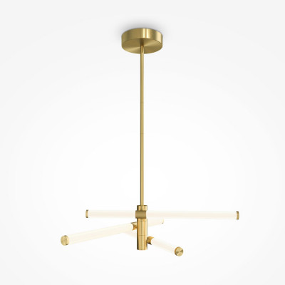  Maytoni - Axis - Lampada a sospensione piccola a LED struttura in metallo e diffusori tubolari - Colore: Oro - 1 Lampadina Led Integrato 28W - Lumen 3000 - Gradi Kelvin 3000k Luce Calda - IP20 - SKU: MOD106PL-L28G3K 