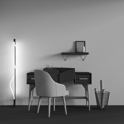 Maytoni - Modello: Tau - Lampada da terra a LED con struttura in metallo dal design moderno - Colore: Nero - Attacco Lampadina: Led Integrato - 1 Lampadina - Watt 15W - Lumen 450 - Dimmerabile: NO - Gradi Kelvin 3000k Luce Calda - Grado di Protezione: IP 20 - Classe Energetica: E - SKU: MOD166FL-L15B3K - Codice EAN: 4099776030522 