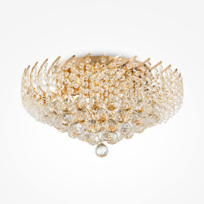  Maytoni - Modello: Karolina - Lampadario con pendenti in cristallo e struttura in metallo in stile classico - Colore: Oro - Attacco Lampadina: E14 - 9 Lampadine - Watt 40W - Dimmerabile: NO - Grado di Protezione: IP20 - SKU: DIA120-09-G - Codice EAN: 4260361986702 