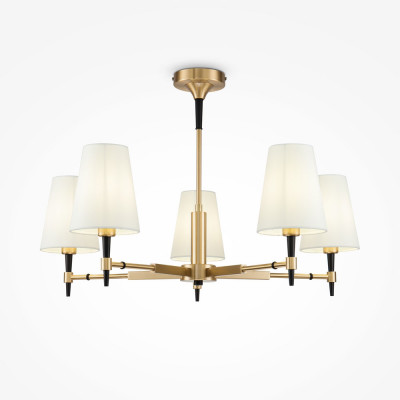  Maytoni - Modello: Zaragoza - Lampadario in stile classico struttura in metallo a 5 braccia - Colore: Ottone - Attacco Lampadina: E14 - 5 Lampadine - Watt 40W - Dimmerabile: NO - Grado di Protezione: IP20 - SKU: H001CL-05BS - Codice EAN: 4251110057132 