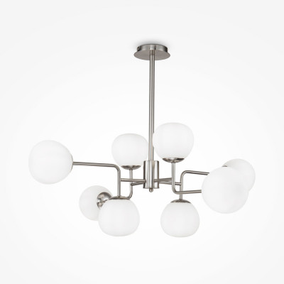  Maytoni - Modello: Erich - Lampadario moderno con bracci regolabili in metallo - Colore: Nichel - Attacco Lampadina: E14 - 8 Lampadine - Watt 40W - Dimmerabile: NO - Grado di Protezione: IP20 - SKU: MOD221-PL-08-N - Codice EAN: 4251110037905 
