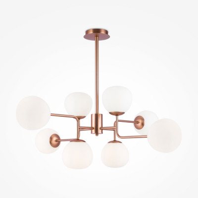  Maytoni - Modello: Erich - Lampadario moderno con diffusori in vetro e struttura in metallo - Colore: Ottone - Attacco Lampadina: E14 - 8 Lampadine - Watt 40W - Dimmerabile: NO - Grado di Protezione: IP20 - SKU: MOD221-PL-08-G - Codice EAN: 4251110011851 