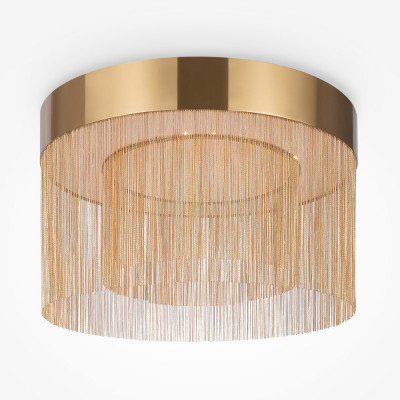  Maytoni - Modello: Imaginary - Plafoniera a LED con struttura in metallo e paralume in tessuto - Colore: Oro - Attacco Lampadina: Led Integrato - 1 Lampadina - Watt 36W - Lumen 1300 - Dimmerabile: NO - Gradi Kelvin 3000k Luce Calda - Grado di Protezione: IP20 - Classe Energetica: G - SKU: MOD190CL-L36G3K - Codice EAN: 4099776037491 