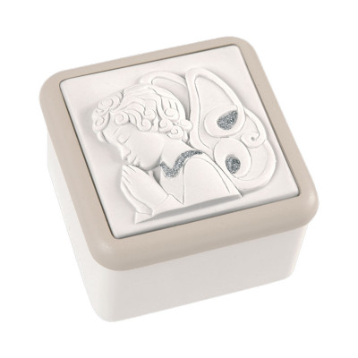  Bongelli Preziosi - Bomboniera Battesimo - Scatolina Portagioie con Angelo Argentato - SKU: ME1432 - Codice EAN: 1234567005324 