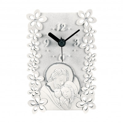  Bongelli Preziosi - Bomboniera Battesimo - Orologio da Tavolo con Materinità e Fiori - SKU: ME1448 - Codice EAN: 1234567005508 