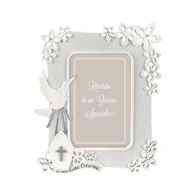  Bongelli Preziosi - Bomboniera Cresima - Portafoto Grande con Colomba e Fiori - SKU: ME1453/2 - Codice EAN: 1234567005577 