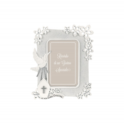  Bongelli Preziosi - Bomboniera Cresima - Portafoto Piccolo con Colomba e Fiori - SKU: ME1453/1 - Codice EAN: 1234567005560 
