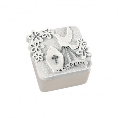  Bongelli Preziosi - Bomboniera Cresima - Scatolina Portagioie con Colomba e Fiori - SKU: ME1455 - Codice EAN: 1234567005591 