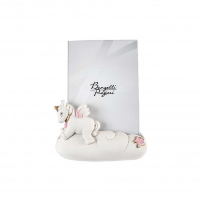  Bongelli Preziosi - Bomboniera Battesimo - Portafoto Piccolo con Unicorno Rosa - SKU: ME1502/1RO - Codice EAN: 1234567006079 