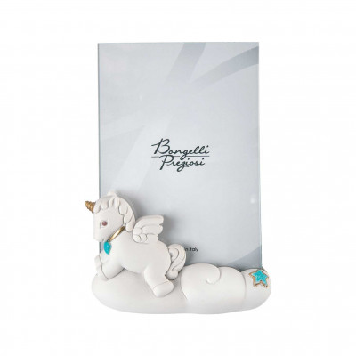 Bongelli Preziosi - Bomboniera Battesimo - Portafoto Grande con Unicorno Celeste - SKU: ME1502/2CE - Codice EAN: 1234567006086 