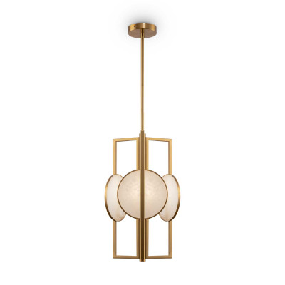  Maytoni - Marmo - Lampada a sospensione piccola struttura in metallo dorato dalle linee moderne - Colore: Oro - 6 Lampadine E14 40W - IP20 - SKU: MOD099PL-03G 