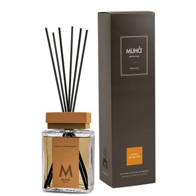  Muhà - Modello: Perfume - Profumazione per ambiente con diffusore in bottiglia e bastoncini - Colore: Arancione - SKU: B204 - Codice EAN: 8054619816707 