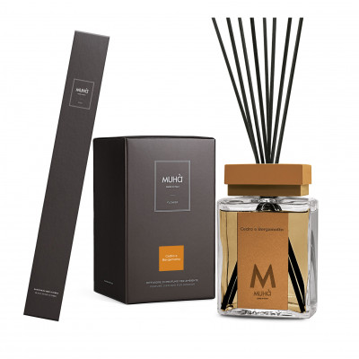  Muhà - Modello: Perfume - Profumazione per ambiente con diffusore in bottiglia e bastoncini - Colore: Arancione - SKU: B504 - Codice EAN: 8054619816806 