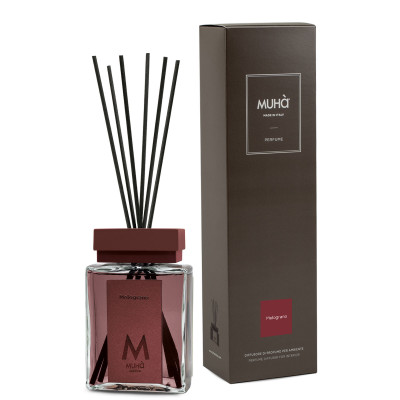  Muhà - Modello: Perfume - Profumazione per ambiente con diffusore in bottiglia e bastoncini - Colore: Bordeaux - SKU: B205 - Codice EAN: 8054619816714 