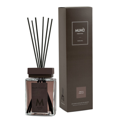  Muhà - Modello: Perfume - Profumazione per ambiente con diffusore in bottiglia e bastoncini - Colore: Marrone Scuro - SKU: B207 - Codice EAN: 8054619816738 