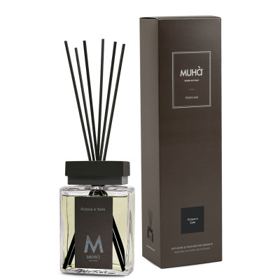  Muhà - Modello: Perfume - Profumazione per ambiente con diffusore in bottiglia e bastoncini - Colore: Nero - SKU: B210 - Codice EAN: 8054619816769 