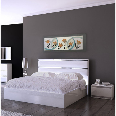  Artitalia - Quadro moderno floreale in rilievo decori in resina e foglia oro/argento 155x65 - Tema Quadro: Floreali - Realizzazione Quadro: Pannelli in Legno - SKU: PD1059 - Codice EAN: 1234567148434 