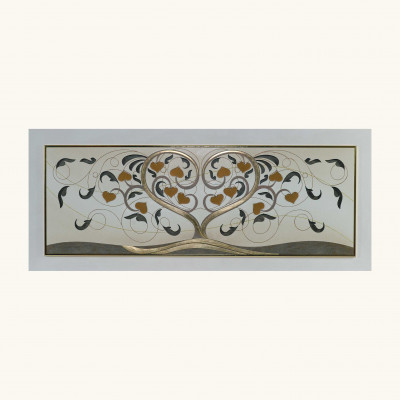  Artitalia - Quadro in legno albero della vita in rilievo dettagli foglia oro 155x65 - Colore: Oro - Tema Quadro: Astratti - Realizzazione Quadro: Pannelli in Legno - SKU: PD1041 