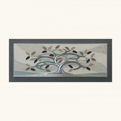  Artitalia - Quadro contemporaneo in rilievo con decori in resina e foglia argento 155x65 - Tema Quadro: Array - Realizzazione Quadro: Pannelli in Legno - SKU: PD1055 - Codice EAN: 1234567149998 