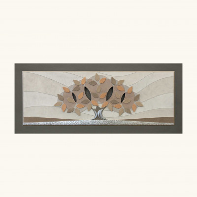  Artitalia - Quadro contemporaneo tema in rilievo decoro in resina e foglia argento 155x65 - Tema Quadro: Array - Realizzazione Quadro: Pannelli in Legno - SKU: PD1057 - Codice EAN: 1234567149394 