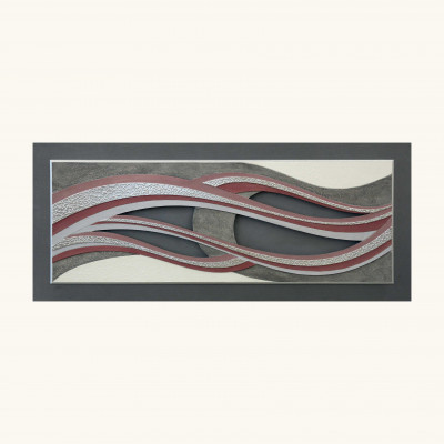  Artitalia - Quadro moderno con decoro in resina in rilievo e foglia argento 155x65 - Tema Quadro: Astratti - Realizzazione Quadro: Pannelli in Legno - SKU: PD1066 - Codice EAN: 1234567149295 