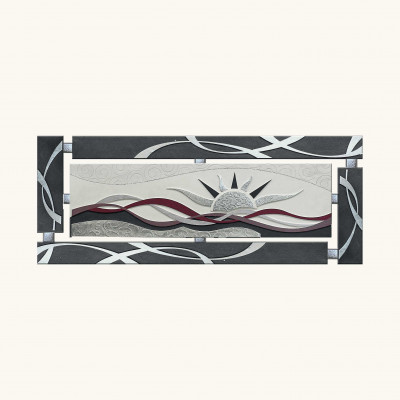  Artitalia - Tela dipinta in rilievo decori materici e foglia argento "Sea Sunset II" 150x65 - Tema Quadro: Astratti - Realizzazione Quadro: Pannelli in Legno - SKU: PD690 - Codice EAN: 1234567149196 