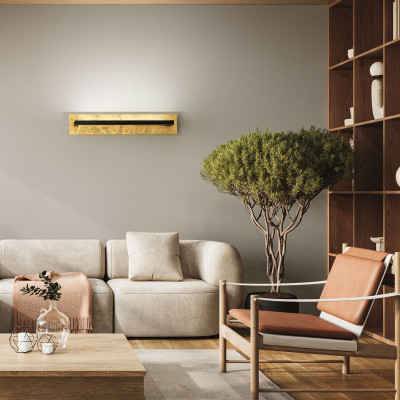  Perenz - Modello: Foglia - Applique a LED da parete lineare piccola in metallo e diffusore orientabile - Colore: Nero/Oro - Attacco Lampadina: Led Integrato - 1 Lampadina - Watt 12W - Lumen 960 - Dimmerabile: SI - Gradi Kelvin 2700K-3000K-4000K - Grado di Protezione: IP20 - SKU: 8434FOCT - Codice EAN: 8023559553157 