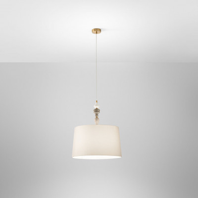  Perenz - Abaco - Lampada a sospensione con struttura in ottone e dettagli ceramica - 1 Lampadina E27 40W - IP20 - SKU: 8510MC 