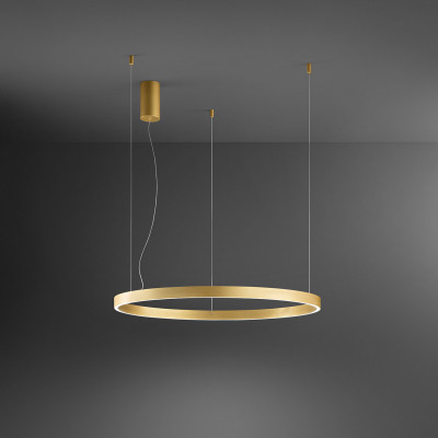  Perenz - Etere - Lampada a sospensione grande con diffusore in alluminio rotondo a led - 1 Lampadina Led Integrato 87W - Lumen 6090 - Gradi Kelvin 3000k Luce Calda - IP20 - SKU: 8284 