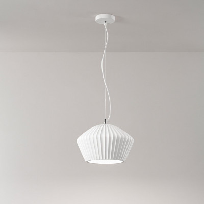  Perenz - Minea - Lampada a sospensione grande dal design moderno con diffusore in gesso - Colore: Bianco - 1 Lampadina E27 40W - IP20 - SKU: 8420B 