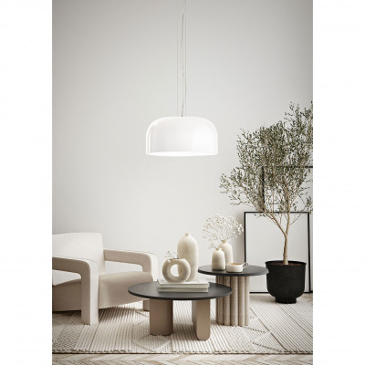  Perenz - Glossy - Lampada a sospensione grande in metallo e diffusore in vetro soffiato - Colore: Bianco - 1 Lampadina E27 60W - IP20 - SKU: 8546B 