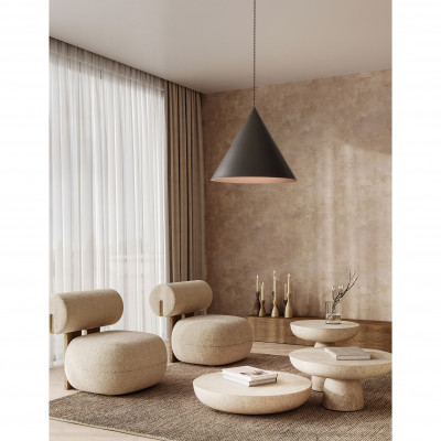  Perenz - Iconic - Lampada a sospensione media con struttura e diffusore in metallo a cono - 1 Lampadina E27 60W - IP20 - SKU: 8406 