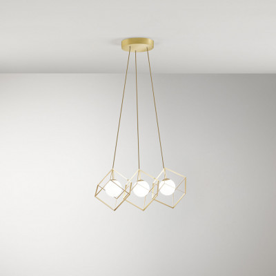  Perenz - Cube - Lampada a sospensione moderna con 3 diffusori in metallo - 3 Lampadine G9 28W - IP20 - SKU: 8146 