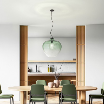  Perenz - Bowl - Lampada a sospensione moderna singola struttura in metallo diffusore in vetro - 1 Lampadina E27 60W - IP20 - SKU: 6667 