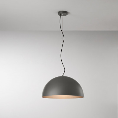  Perenz - Steel - Lampada a sospensione piccola con struttura e diffusore in metallo a mezza luna - 1 Lampadina E27 60W - IP20 - SKU: 8560 