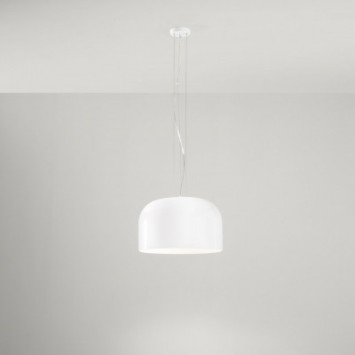  Perenz - Glossy - Lampada a sospensione piccola in metallo e diffusore in vetro soffiato - Colore: Bianco - 1 Lampadina E27 60W - IP20 - SKU: 8544B 