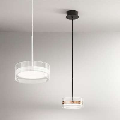  Perenz - Aere - Lampada a sospensione singola a led struttura in metallo diffusore in vetro - 1 Lampadina Led Integrato 17W - lumen 748 - Gradi Kelvin 3000k Luce Calda - IP20 - SKU: 8216 