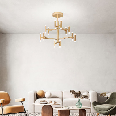  Perenz - Modello: Candles - Lampada da soffitto a led struttura in metallo e diffusori in acrilico - Attacco Lampadina: Led Integrato - 12 Lampadine - Watt 68W - Lumen 4690 - Dimmerabile: SI - Gradi Kelvin 3000k Luce Calda - Grado di Protezione: IP20 - SKU: 8270 