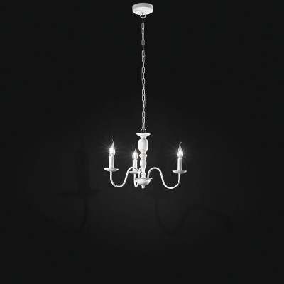  Perenz - Modello: Ducale - Lampadario classico a 3 braccia in metallo verniciato - Attacco Lampadina: E14 - 3 Lampadine - Watt 40W - Dimmerabile: NO - Grado di Protezione: IP20 - Classe Energetica: A++ - SKU: 6264 
