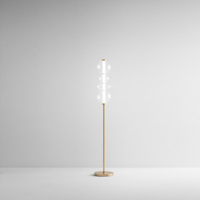  Perenz - Modello: Bubbles - Piantana a led con struttura in metallo diffusore in vetro - Colore: Oro - Attacco Lampadina: Led Integrato - 1 Lampadina - Watt 36W - Lumen 2880 - Dimmerabile: NO - Gradi Kelvin 3000k Luce Calda - Grado di Protezione: IP20 - SKU: 8166TRLC - Codice EAN: 8023559541352 