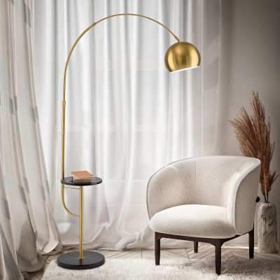  Perenz - Modello: Tableau - Piantana moderna con struttura in ottone e base di appoggio in marmo - Colore: Ottone - Attacco Lampadina: E27 - 1 Lampadina - Watt 60W - Dimmerabile: NO - Grado di Protezione: IP20 - SKU: 8410OB - Codice EAN: 8023559549594 