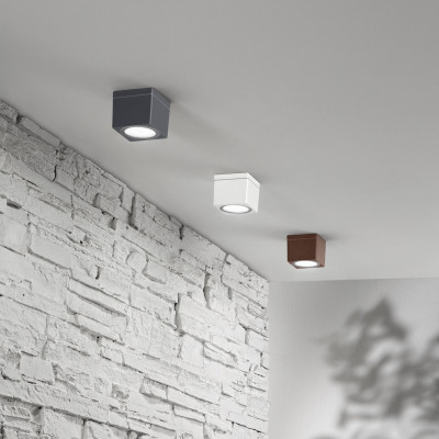  Perenz - Modello: Up - Plafoniera da esterno cubica con struttura in metallo e diffusore in vetro - Attacco Lampadina: GX53 - 1 Lampadina - Watt 18W - Dimmerabile: NO - Grado di Protezione: IP65 - SKU: 8348 