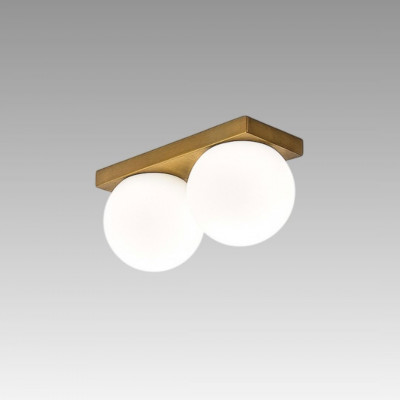  Perenz - Modello: Dot - Plafoniera da soffitto moderna in metallo e doppio diffusore a boccia in vetro - Attacco Lampadina: Led Integrato - 2 Lampadine - Watt 8W - Lumen 1633 - Dimmerabile: NO - Gradi Kelvin 3000k Luce Calda - Grado di Protezione: IP20 - SKU: 8378 