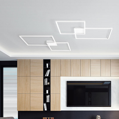  Perenz - Modello: Cross - Plafoniera led grande in metallo e diffusore in acrilico dal design moderno - Attacco Lampadina: Led Integrato - 1 Lampadina - Watt 64W - Lumen 4800 - Dimmerabile: SI - Gradi Kelvin 3000k-4000k-6000k - Grado di Protezione: IP20 - SKU: 6596 