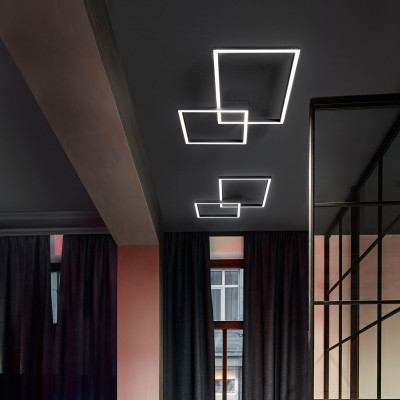  Perenz - Modello: Cross - Plafoniera led media in metallo e diffusore in acrilico dal design moderno - Attacco Lampadina: Led Integrato - 1 Lampadina - Watt 45W - Lumen 3350 - Dimmerabile: SI - Gradi Kelvin 3000k-4000k-6000k - Grado di Protezione: IP20 - SKU: 6595 