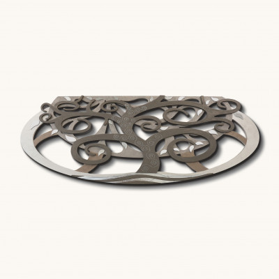  Artitalia - Quadro in legno albero della vita in rilievo dettagli foglia argento 155x65 - Colore: Legno - Tema Quadro: Astratti - Realizzazione Quadro: Pannelli in Legno - SKU: PS603 