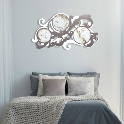  I Dettagli - Modello: Discendenza - Capezzale da parete in legno con incisioni a laser design moderno ed elegante - SKU: QSDIS 