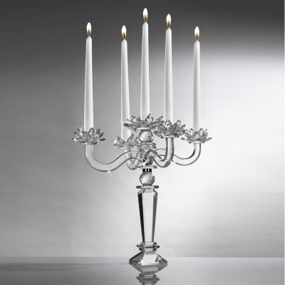  Ranoldi - Candeliere a 5 braccia dal design moderno in cristallo - Colore: Trasparente - SKU: C6097 - Codice EAN: 1234567173603 