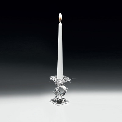  Ranoldi - Porta candela basso con fiore in cristallo dal design elegante - Colore: Trasparente - SKU: CB347 - Codice EAN: 7654321011660 