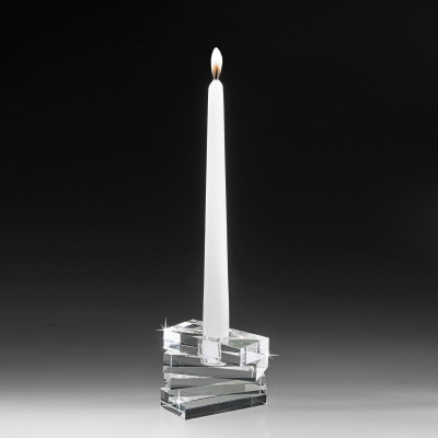  Ranoldi - Portacandela basso in cristallo dal design moderno ed elegante - Colore: Trasparente - SKU: CX4057 - Codice EAN: 1234567158914 